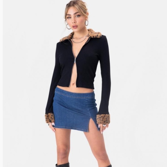 NWOT Adika Dasio Furry Detail Cardigain - Picture 3 of 11